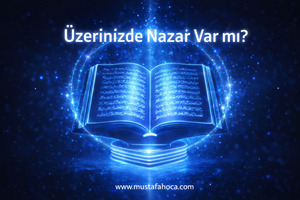 Üzerinizde nazar var mı sorusunu anlatan Kur’an temalı manevi görsel